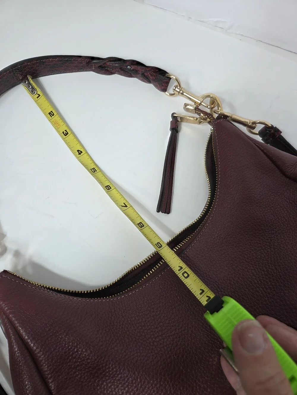 coach jules hobo burgundy wine leather hobo shoulder bag snake detail trim CC756